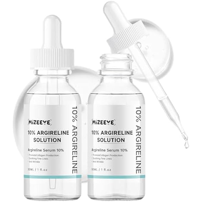 MIZEEYE ARGIRELINE SERUM FOR FACE, 2 PCS ANTI-WRINKLE FACIAL SERUM FOR OILY SKIN, MOISTURIZING ARGIRELINE 10% SOLUTION FOR WOMEN, PEPTIDES SERUM. - Image 1